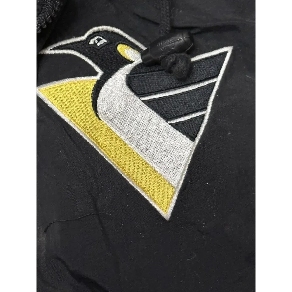 90’s Mens L Back Spellout NHL Pittsburgh Penguins Jacket Quilted Korea‎